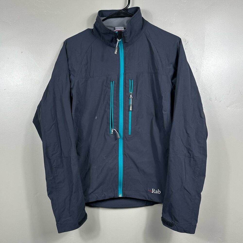 Rab Womens Sawtooth Jacket in Grey / Turquoise Accents Size Medium